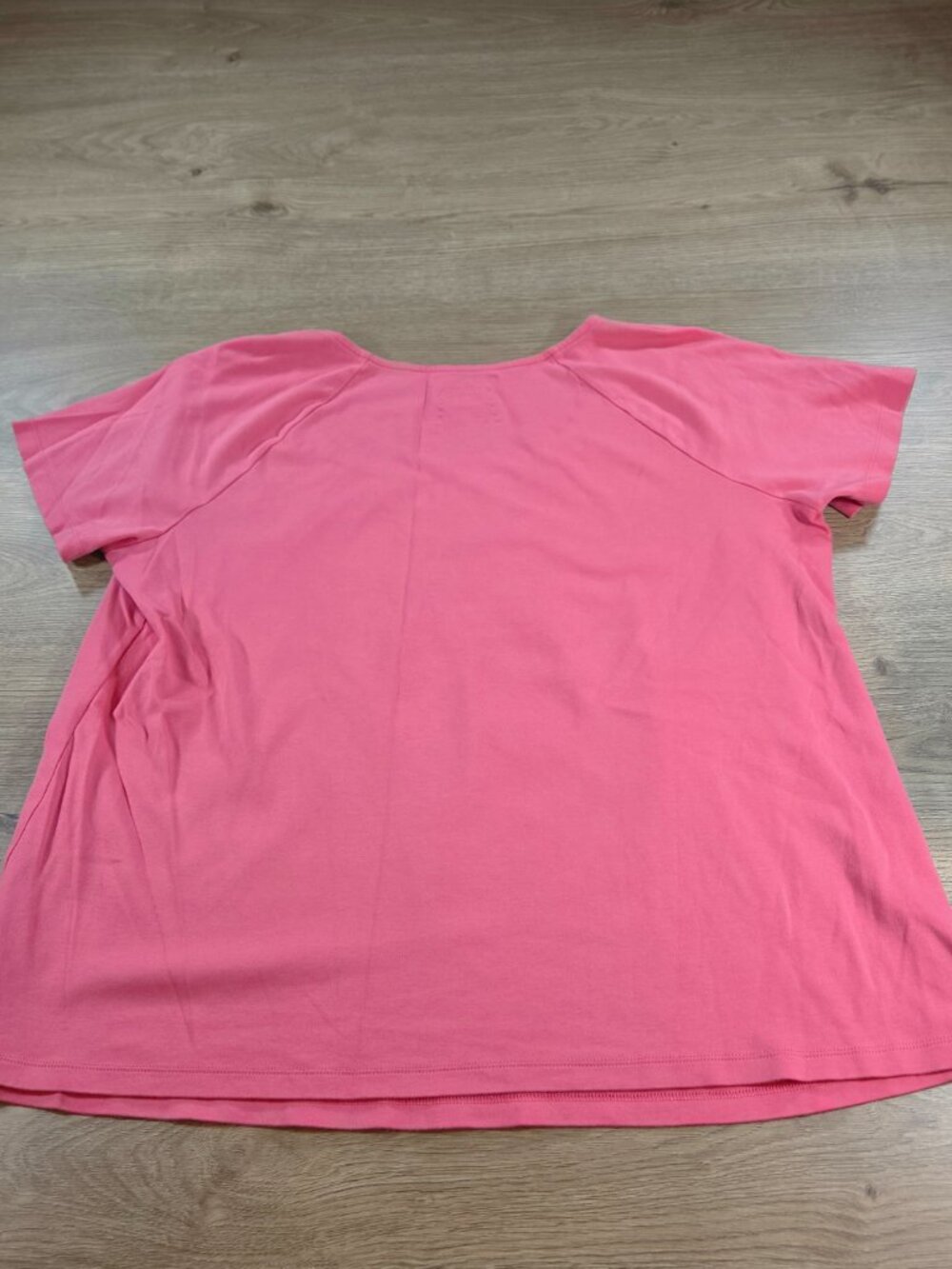 Lane Bryant Pink Supima Cotton Pleated Neck Short Sleeve Tee Shirt Size 26/28 - Picture 3 of 8